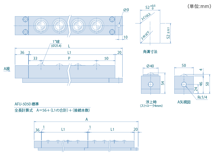 AFU-5050-series 標準品 寸法